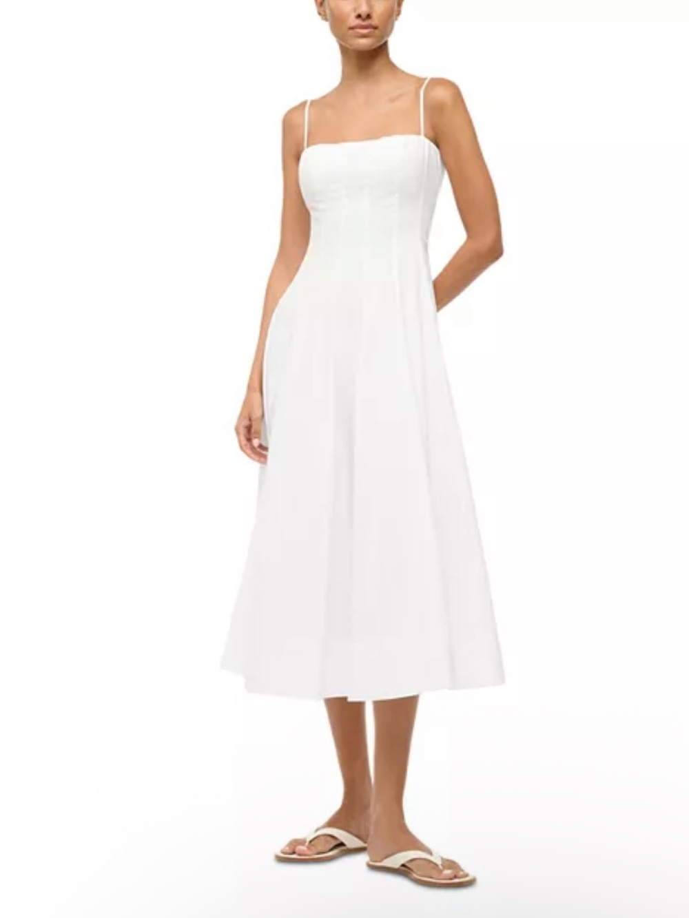 STAUD Willie Dress- White 4